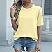 Generisch Kurzarmpullover Damen—Damen Kurzarm Pullover Frühling 2026 Mode Rundhalsausschnitt Strickshirt Elegant Leicht Kurzarm Pullover Frühling Sommer Gelb L 101