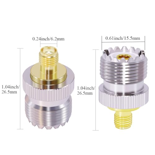 Adaptador CNARIO PL259 Hembra a SMA Hembra, 2 piezas miniatura 3