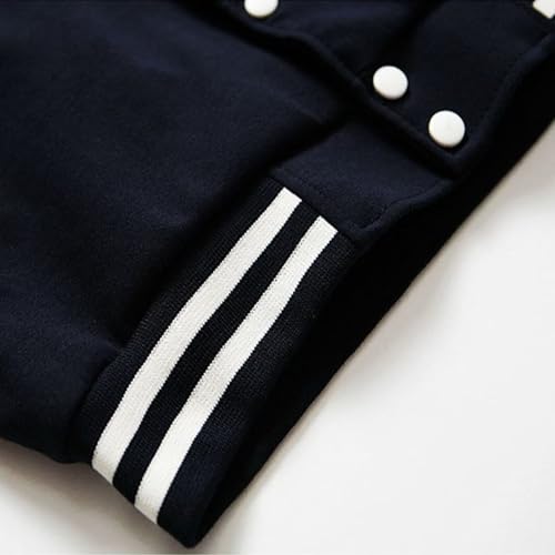 ACEFAST INC Kids Baseball Jacket School Varsity Uniform Casual Sweatshirt Girls Sweater Jacket Baseball Solid Color3