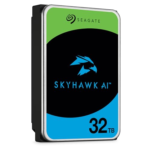 Image of Seagate Skyhawk AI 32TB Video Internal Hard Drive HDD - 3.5 Inch SATA 6Gb /s 512MB Cache for DVR NVR Security Camera System with in-House Rescue Services (ST32000VE000)