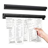 2 Stück Bonleiste Gastronomie Bonhalter,Selbstklebende Aluminium Klemmleiste Papier 30 cm,Zettelhalter für Küche Esszimmer BüRo Café Kneipe,Schwarz