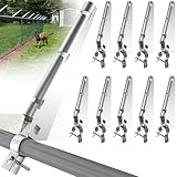 10 Pack Barbed Wire Arm for Top Rail Chain-Link Fence,Galvanized Steel Fence Height Extender for Garden Outdoor, Cornered Barbwire Arm Barbwire Arm Extensions for Chain Link Fence (1-3/8“-10 Pack)