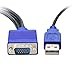 CKLau VGA Monitor Y Splitter Cable 1 Male to 2 Female with Amplifier Chip Inside for Screen Duplication - 1 Foot, Transfer Distance up to 98ft