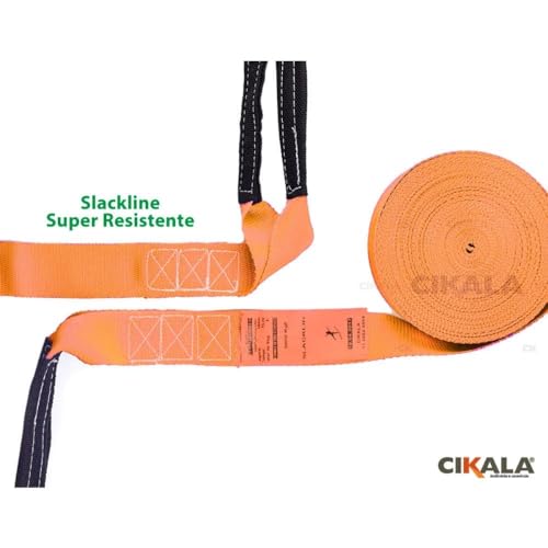 Slackline Laranja + Cinta 15.7 Metros + Catraca + Alças + Protetores + Bolsa