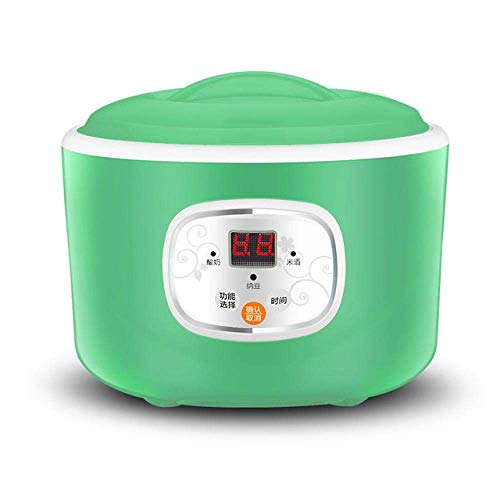 MxZas Yogur de la máquina 220V 1L yogurtera eléctrica Máquina Herramienta Vino de arroz Yogur natto Acero Inoxidable Interior Kithchen Appliance púrpura Jzx-n (Color : Green)