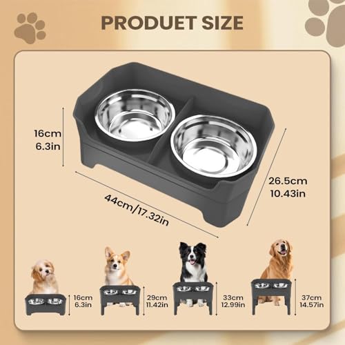 Gamelle surélevée pour chien double étage avec compartiments étanches