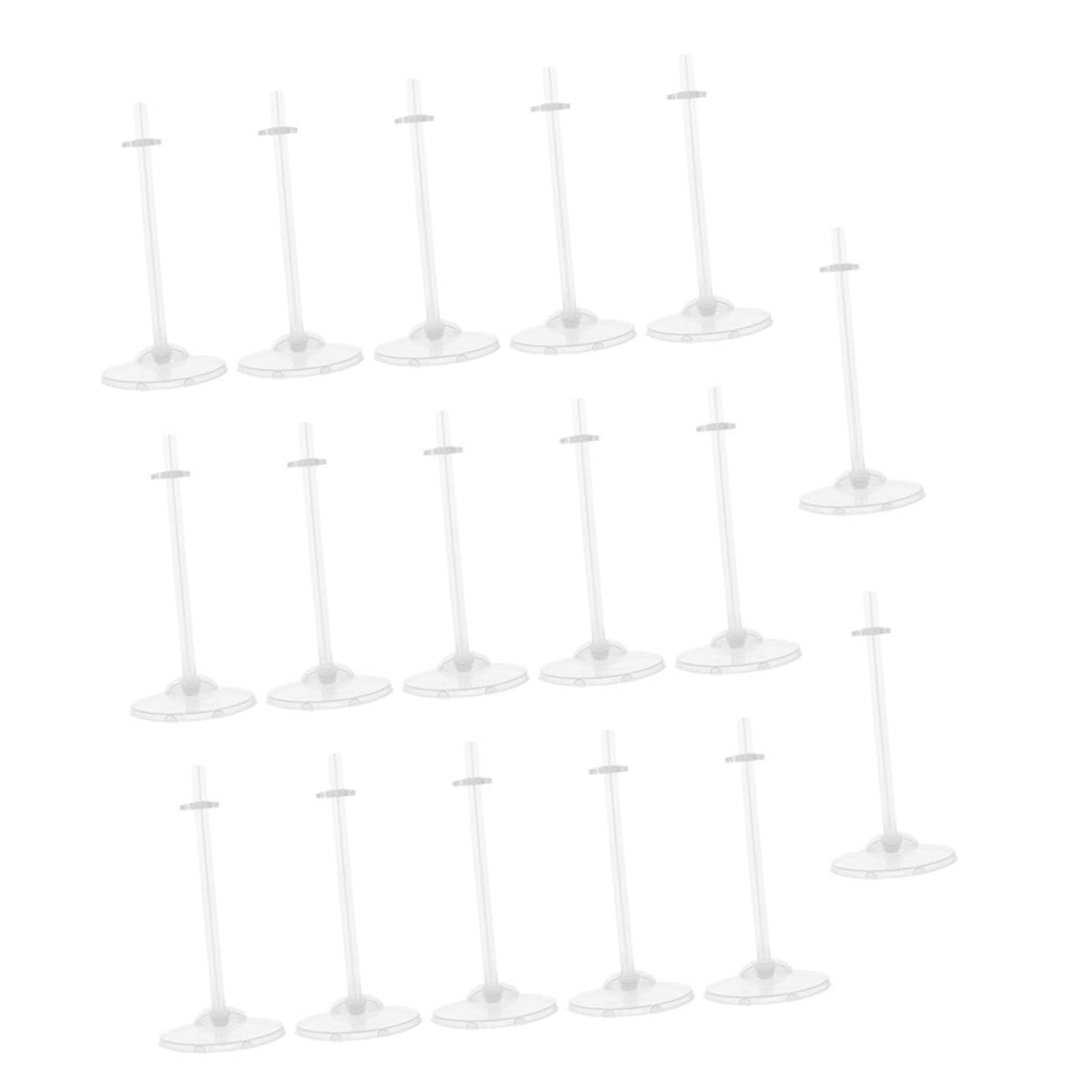 VICASKY 17pcs Doll Storage Stands Plastic Doll Holder Racks Display Stands for Little Girls