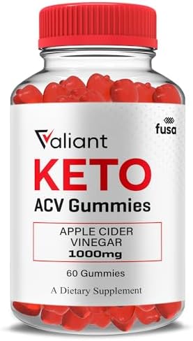 Valiant Keto ACV Gummies Valient Maximum Strength Keto Gummy, Valant 1000MG Apple Cider Vinegar Vitamin B12 B6 Folic Acid Dietary Support Supplement, Valiant Advanced Formula Gummy (60 Gummies)