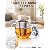 Tea Infuser for Loose Leaf Tea,18/8 Stainless Steel Tea Infuser with Heat Proof Silicone Handles,Extra Fine Mesh Tea Strainers Filter Fine Tea Leaves Effectively,Fits TeaPots/Mugs