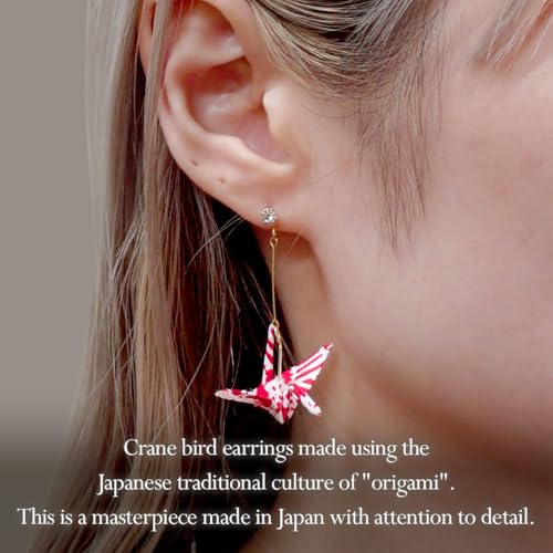 Made in Japan Earrings stud earrings titanium post Japanese origami crane origami chiyogami accessories miscellaneous goods handmade handmade Japanese pattern Japanese style yukata yukata festival Japanese clothing tradition swinging cute present gift made in Japan4