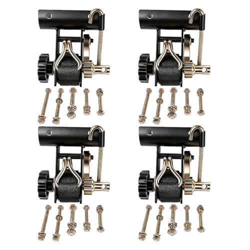 4PCS Retractable Ratchet Straps with J-Hook for Ladder Rack, 2" Black Round Tube Mount, 1.5" x 7.5' Heavy Duty Tie Down Straps, 500 LBS Load Capacity Roof Rack Cargo Lock Strap by Generic - Image 5