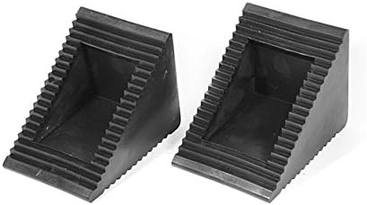 Wurktol Heavy Duty Rubber Wheel Chocks (PAIR) - Mechanic-Grade Wheel Stoppers - For use with: Cars, Rv's, Trucks, Trailers, Campers, and More