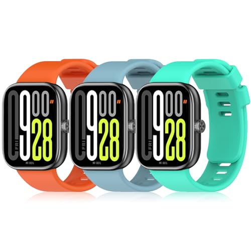 RenSheng 3 Piezas Correas Compatible con Xiaomi Smart Band 9 PRO/Redmi Watch 4/5, Pulsera Deportiva de Silicona Suave y Transpirable Redmi Watch 4 / Redmi Watch 5 Correa Intercambiable Pulseras