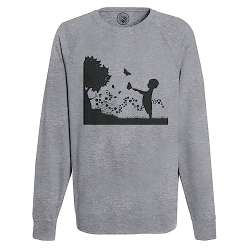 Sweat homme silhouette enfant pré fleuri idéal pour vos balades printanières