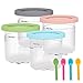 Produktbild 4 Pcs Kompatibel Mit Ninja Creami Deluxe BehäLter Eis Becher BehäLter Deluxe Becher Kompatibel Mit Ninja Nc300eu Eis Becher Kompatibel Mit Ninja Xskplid2cd PintsNc299am C300s Series,Mit 4 LöFfeln
