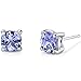 14 Karat White Gold Cushion Cut 2.00 Carats Tanzanite Stud Earrings