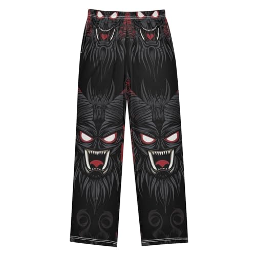 ZZXXB Evil with Wings Boys Long Pants Soft Trousers Elastic Waist Kids Lounge Bottoms with Pockets S-XL
