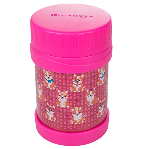 Bentology Stainless Steel Insulated Lunch 13 oz Jar for Kids –Large Leak-Proof Storage Container for Hot & Cold Food, Soups, Liquids - BPA Free - Fits Most Lunch Boxes and Bags - Corgi