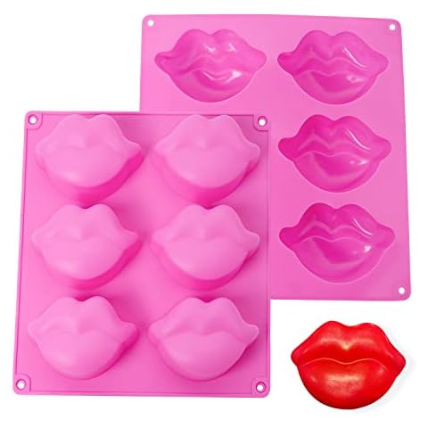 Hot Lips Silicone Molds, SoZone 3D Lip Kisses Molds for Chocolate Soap Bath Bomb Candle Wax Cake Decoration, Valentine Wedding Party Baking Molds Cover