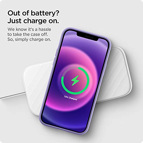 Image of Spigen Sillicone Fit Back Cover Case Compatible with iPhone 12 and iPhone 12 Pro - Iris Purple