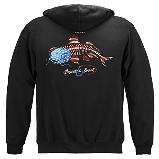 Fishing Catfish Hoodies - Fishing Gear Hooded Sweatshirt -Black Small