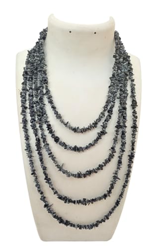 Collier en obsidienne flocon de neige 254 cm pierre précieuse gemme - 3