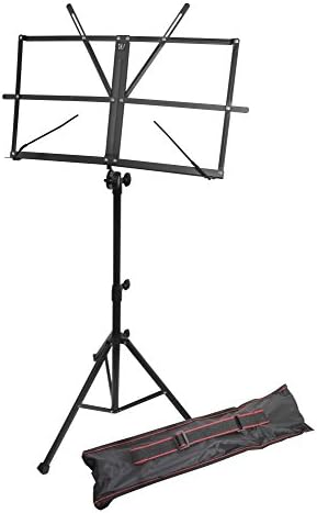 Windsor 050151-BK Adjustable Folding Sheet Music Stand with Carry Case Black