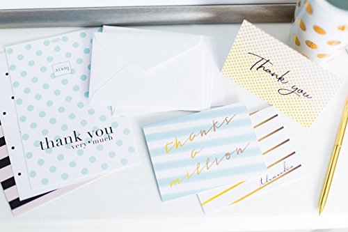 Luxye Box Of 36 Thank You Cards With Envelopes, Folding Thank You Card Notes, Original Polka Dot Striped Designs, Bulk 4X6 Blank Inside, For Small Business, Baby Shower, Birthdays And More! #TOP7
