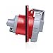 Leviton 320R7W 20 Amp, 480 Volt, 2P, 3W, Outlet North American Pin & Sleeve Receptacle, Industrial Grade, IP67, Watertight - RED