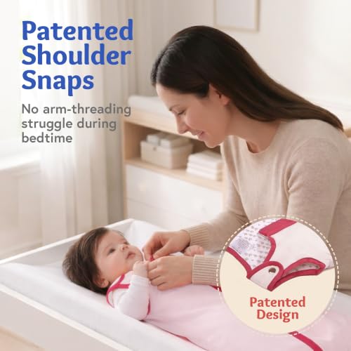 Image of Baby Deedee Sleep Nest Original - Baby Sleep Sack 2.5 TOG 18-36M Sugar Plum | Patented shoulder snaps and full-length zipper help make dressing and changes easier for cooler season routines