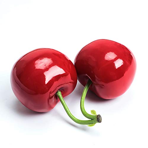 XINFU Fake Artificial Fruit Big Double Cherry Decoration Simulation Food Model Kitchen Toys Photography Props