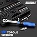 BULLTOOLS ‌1/4 Inch Drive Click Torque Wrench Set, 20-200 in.lb / 2.26-22.6 Nm Inch Pound Torque Wrench 90-Tooth Bike Torque Wrench Set with ±3% Accuracy for Bicycle and MTB Repair