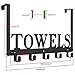 Kuhome Over The Door Hooks, Towel Holder for Bathroom, Door Mount Towel Rack Towel Hooks for Bedroom Beach Towels Bathrobe Wall Mount Hang on The Door Cabinet Cupboard Metal Sandblasted (Black)