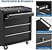 GarveeHome 4-Drawer Tool Chest, Rolling Tool Box with Wheels and Lock System, Portable Storage Rolling Tool Chest for Warehouse, Workshop & Repair Shop, Black
