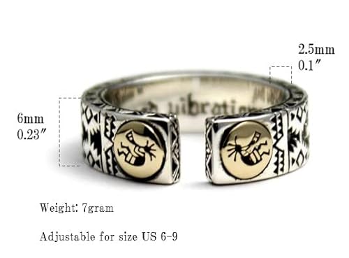 Cosumosu 925 Sterling Silver Kokopelli Open Ring Adjustable #TOP3
