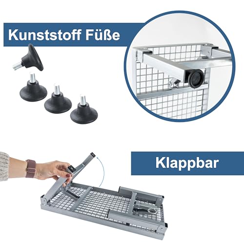 Wohnwagen Wohnmobil Trittstufe Klappbar Anti-Rutsch Gitterrost 1 Stufig Einstieg Tritthilfe Trittleiter Tritthocker Stabil Tritt Stufe Hocker Camping Metall für Caravan Senioren Kinder Faltbar