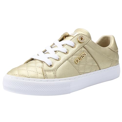 Guess Women's Loven Sneaker, Gold, 7.5