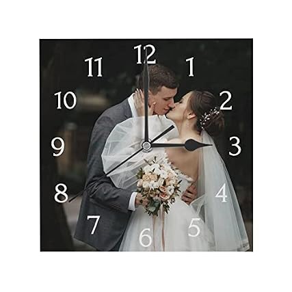 Custom Square Wall Clock, Personalized Wall Clock with Text, Personalized Clock, Customized Gift