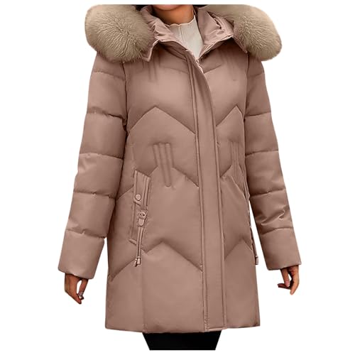 Doudoune longue pour femme | Veste d'hiver chaude et matelassée avec capuche pour le grand froid