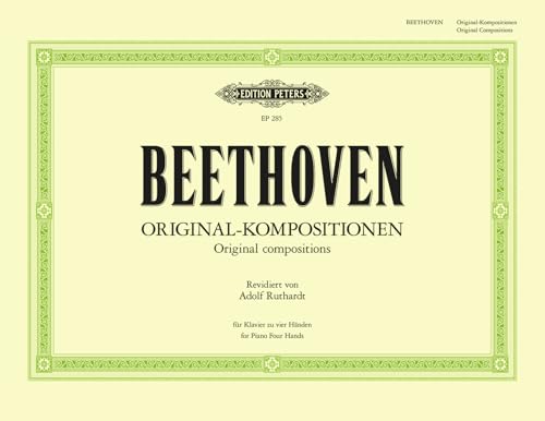 Image of Beethoven: Original Compositions (Piano Duet) (EP285): Sonata Op. 6 in D Major, 3 Marches Op. 45, 8 Variations in C Major, 6 Variations on Ich Denke Dein in D Major (Edition Peters)