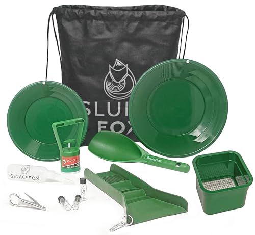 Sluice Fox All-in-One Gold Panning Kit with Portable Sluice – Featuring Miners Moss