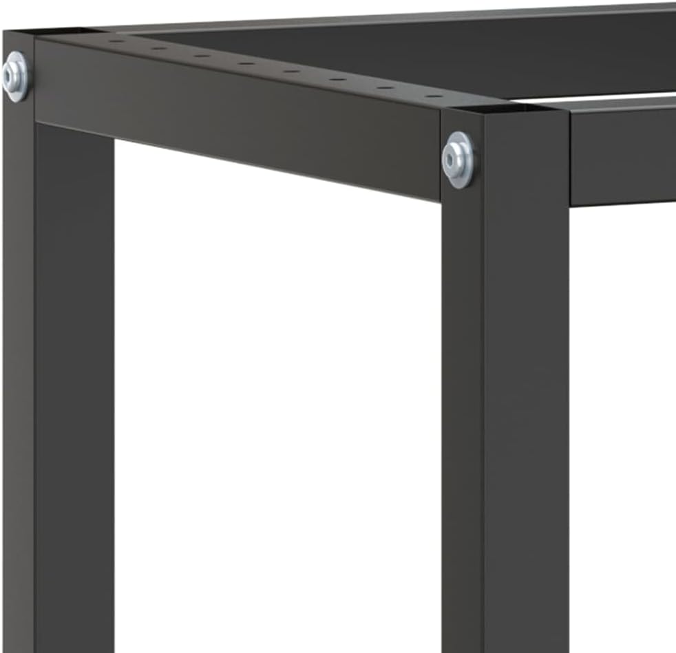 Heavy Duty Work Bench Frame Metal, Garage Workbench Table Frame, Work Table Legs, Workbench Stand for Console Table, Legs for Workbench, Matte Black and Matte Red 43.3"x19.7"x31.1" -AA
