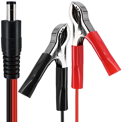 Yeebline Dc 5.5 2.1Mm Battery Clamps Extension Cable, 5Ft 16Awg 12V Dc Battery Alligator Clips Dc Connector Male To Battery Clamp-On Car Charger Power Supply Adapter Cord #TOP5