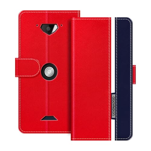 UOGNADGD Lederhülle Kompatibel mit Crosscall Core-X3 Klappbares Portemonnaie-Hülle mit Magnetverschluss Ständer & Kartenfächern stoßfestem Schutz (Rot)