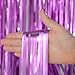 Melsan Light Purple Tinsel Curtain Backdrop, 3.28 x 8ft Metallic Foil Fringe Curtains with Adhesive + Extra Backup Tape, Shiny Party Background for Birthday, Photo Booth & Event Decor, 2 Pack