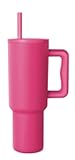 Simple Modern 40 oz Tumbler with Handle and Straw Lid | Leak-Proof Insulated Stainless Steel Water Bottle Travel Mug Cupholder Use | Gifts for Women Men Him Her | Trek Signature | Berry