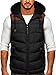 Produktbild BOLF Herren Weste mit Kapuze Steppweste Bodywarmer Kapuzenweste Daunenweste Reißverschluss Weste Ärmellose Sportweste Zip Wärme Freizeit Outdoor Style B5382 Schwarz L [1U1]