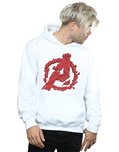 Image of Marvel Men's Avengers Endgame Shattered Logo Hoodie White Medium