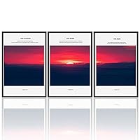 3 Piece Framed Canvas Wall Art Sunset Canvas Prints Home Artwork Decoration for Living Room,Bedroom - 16