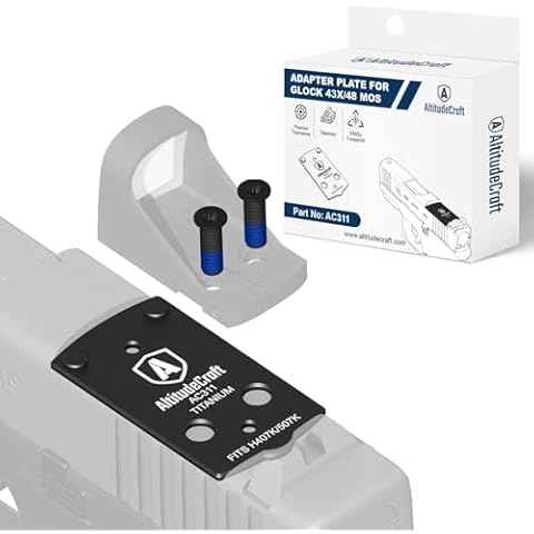 AltitudeCraft Precision Optic Adapter Plate for Glock 43X/48 MOS and Hellcat OSP Holosun 407K/507K, Mounting Plate for Holosun 407K/507K, Durable Titanium Cover
